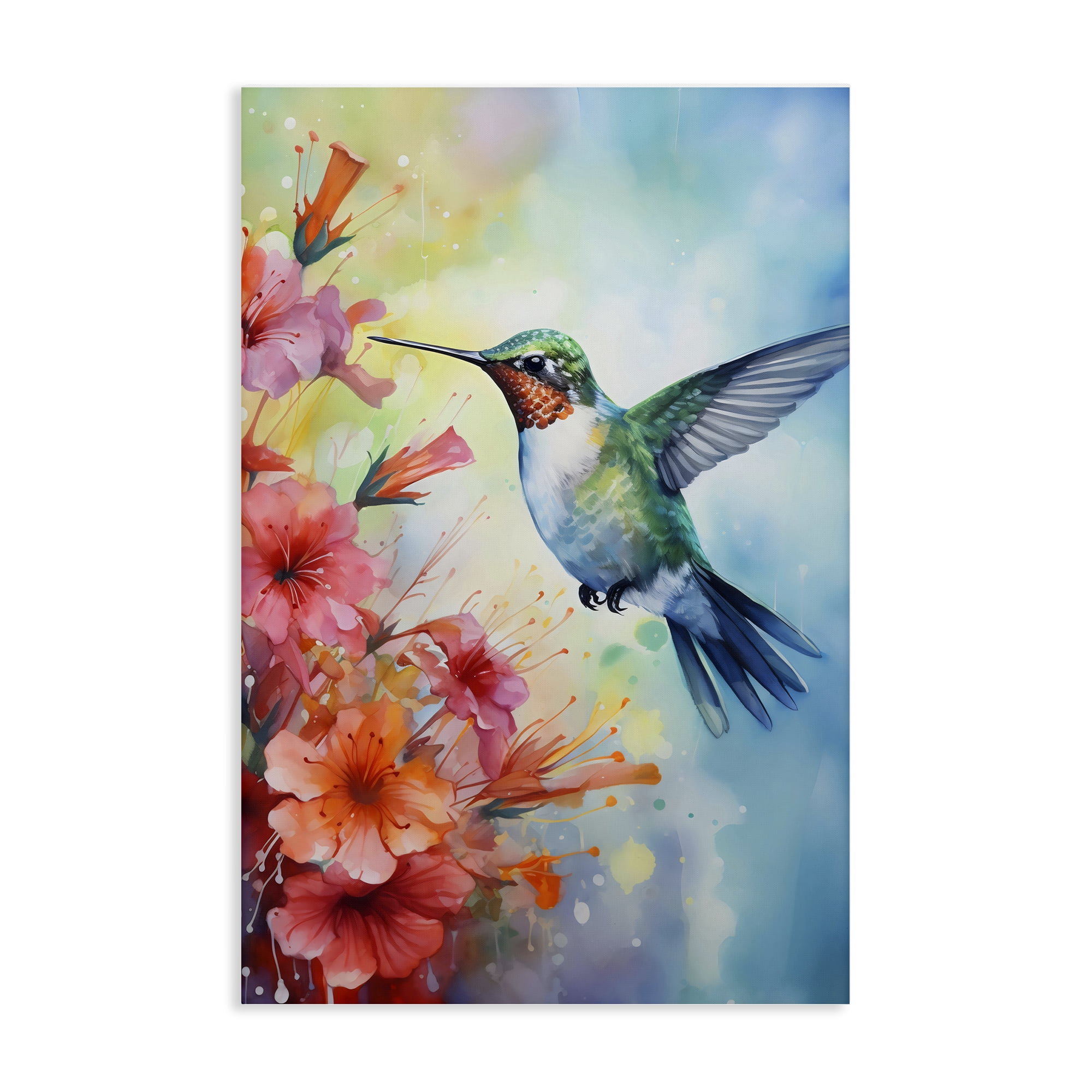 Stupell Industries Hummingbird Hibiscus Serenade Canvas Wall Art, design by Creative Studio