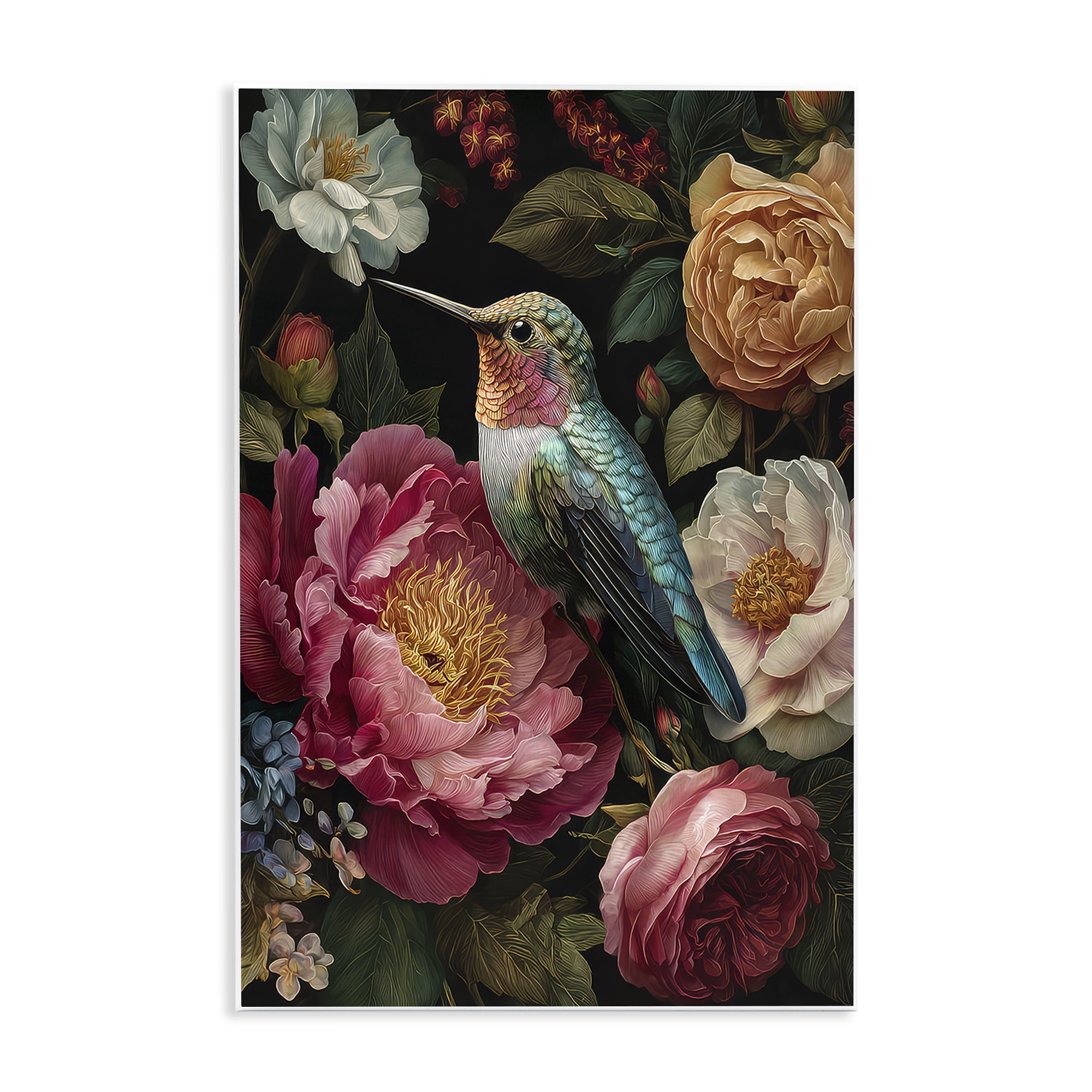 Stupell Industries Hummingbird & Lush Blooms Wall Plaque Art, design by The Wands Want