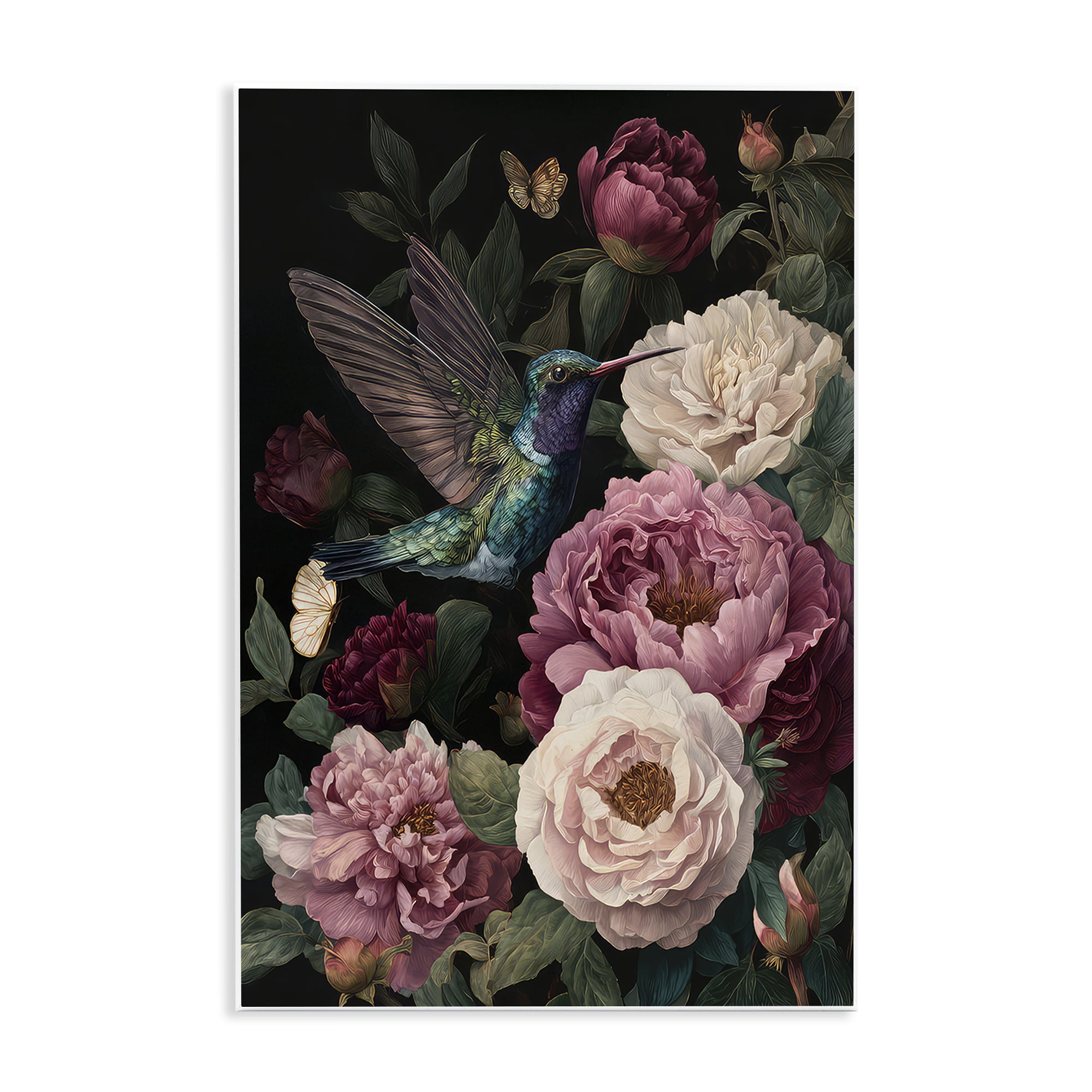 Stupell Industries Hummingbird & Lush Peonies Wall Plaque Art, design by The Wands Want