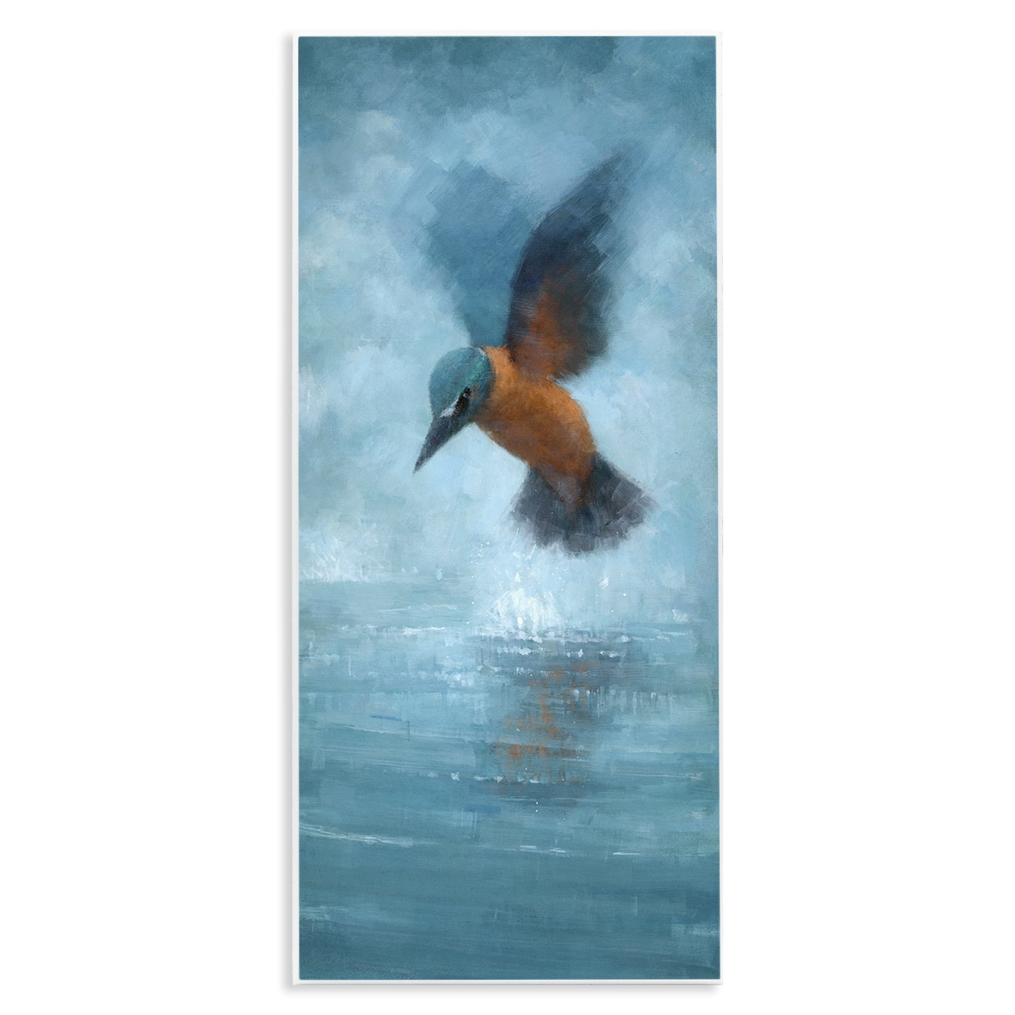 Stupell Industries Hummingbird Splashing Surface Animals Painting Unframed Art Print Wall Art, 7 x 17