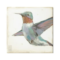Stupell Industries Hummingbird in Flight Animals & Insects Painting Gallery Wrapped Canvas Print Wall Art, 17 x 17