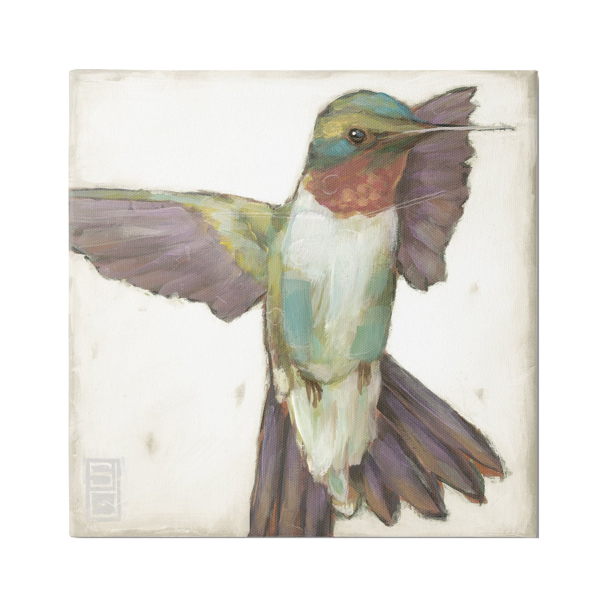 Stupell Industries Hummingbird in Muted Tones Animals & Insects Painting Gallery Wrapped Canvas Print Wall Art, 24 x 24