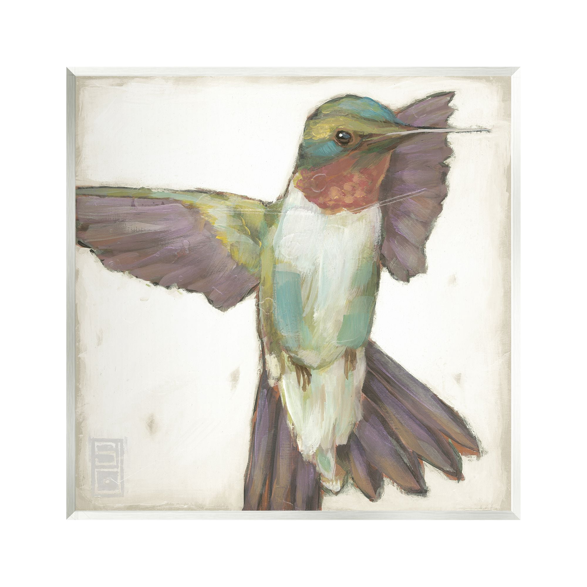 Stupell Industries Hummingbird in Muted Tones Animals & Insects Painting Unframed Art Print Wall Art, 12 x 12