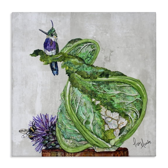 Stupell Industries Hummingbird on Cauliflower Canvas Wall Art design by Lisa Morales, 30 x 30