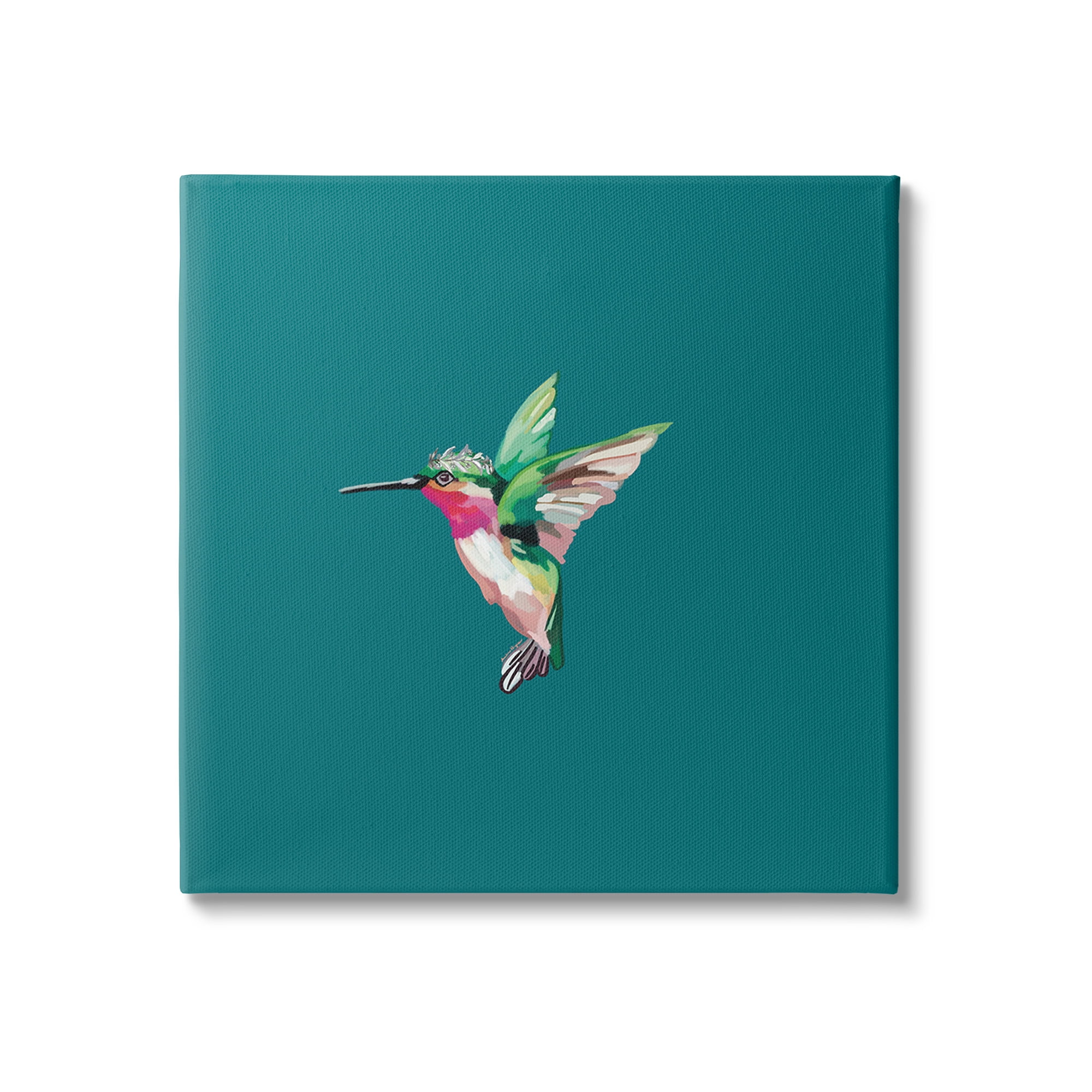 Stupell Industries Hummingbird with Crown Animals & Insects Painting Gallery Wrapped Canvas Art Print Wall Art, 36 x 36