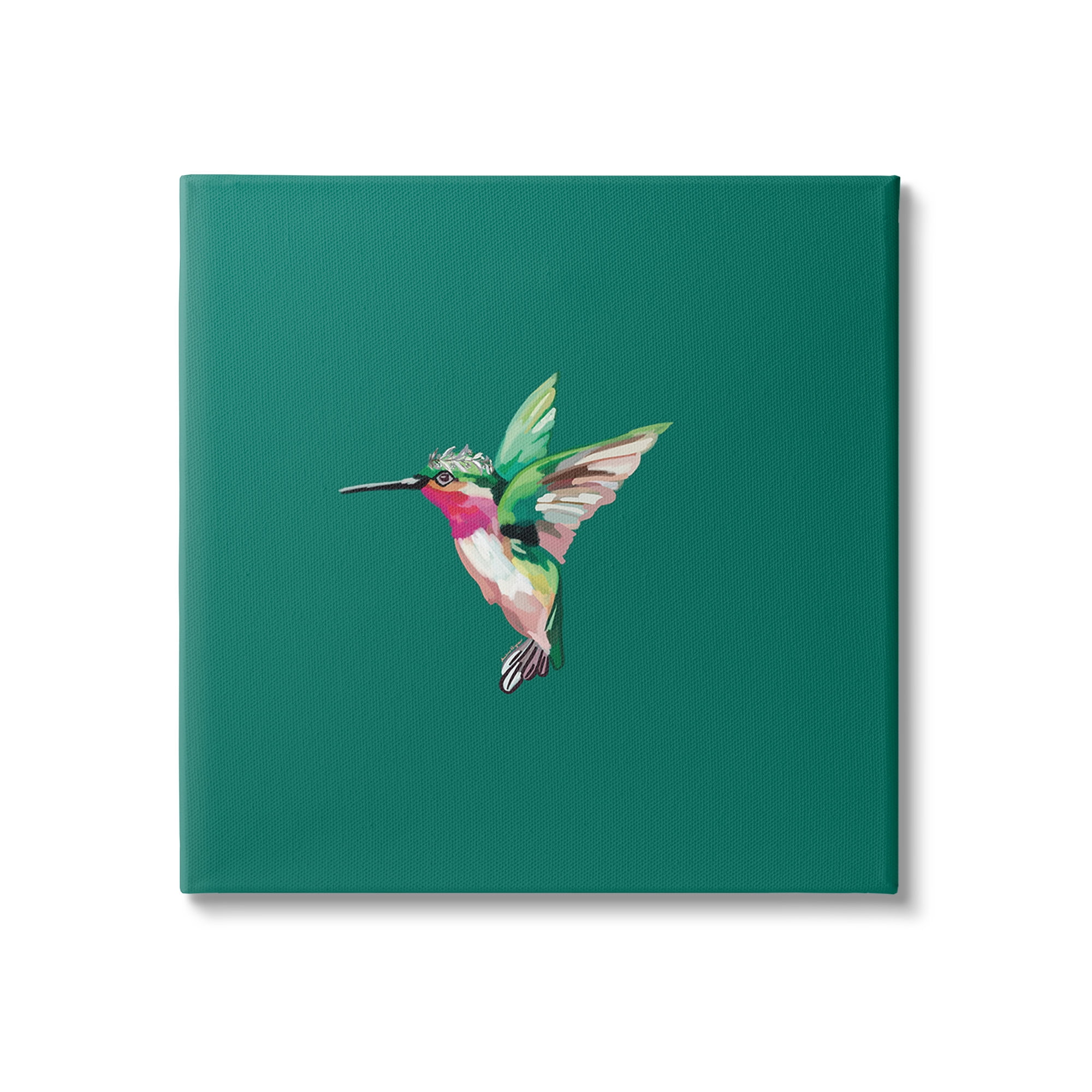 Emerald Green Canvas Hummingbird with Tiara Wall Art, 17 x 17