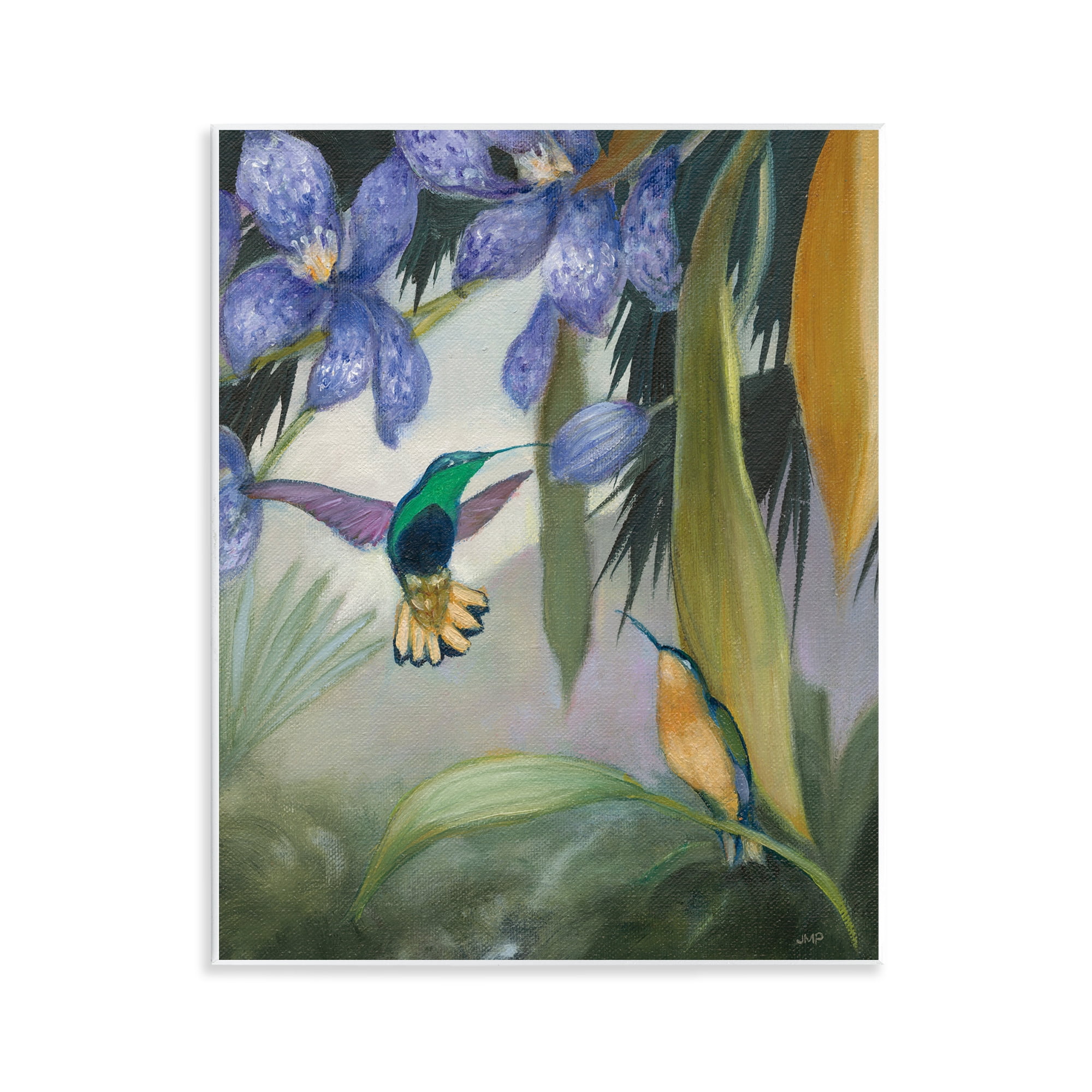 Stupell Industries Hummingbirds in Nature Landscape Painting Unframed Art Print Wall Art, 11 x 14