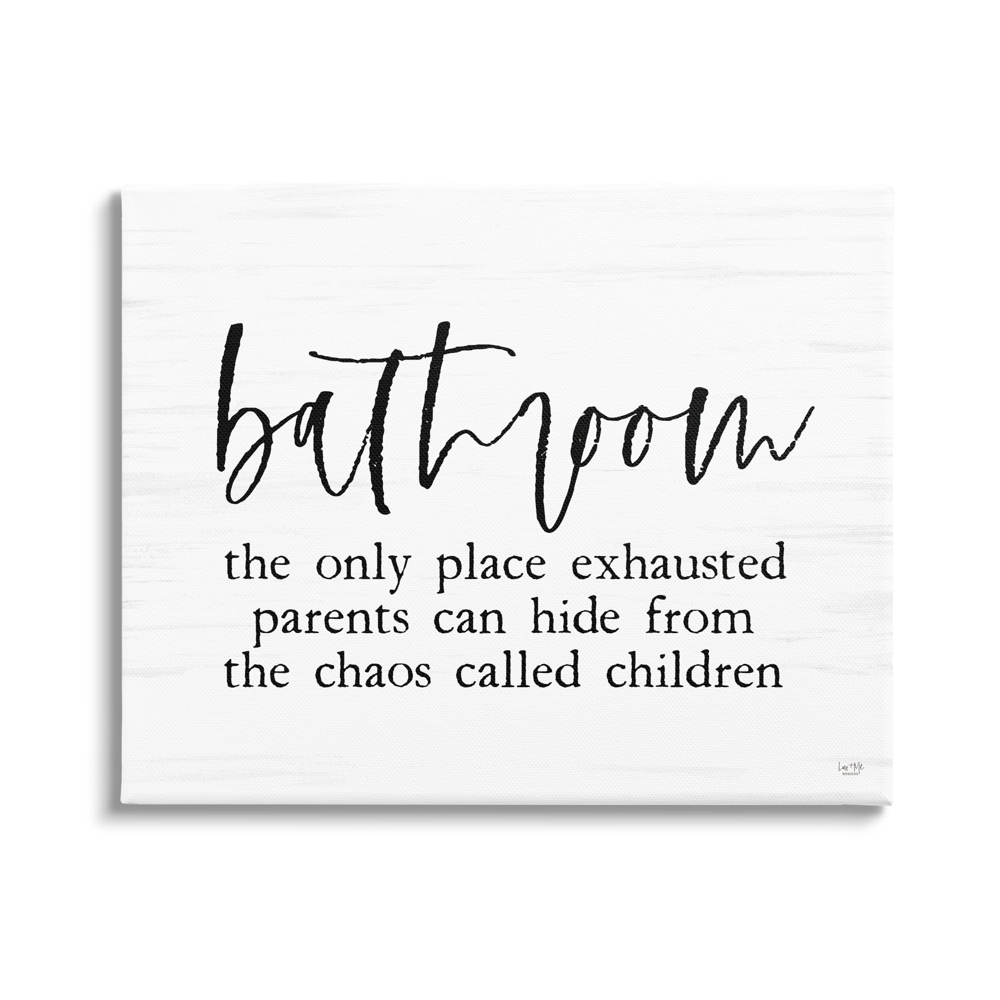 Stupell Industries Humorous Bathroom Family Quote Parents & Children Canvas Wall Art, 20 x 16, Design by Lux + Me Designs