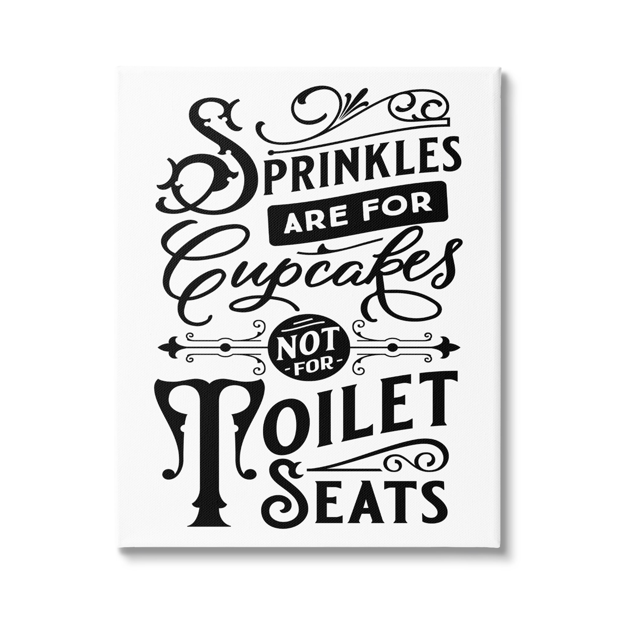Stupell Industries Humorous Bathroom Toilet Seat Phrase Vintage Typography Graphic Art Gallery Wrapped Canvas Print Wall Art, Design by Lettered and Lined