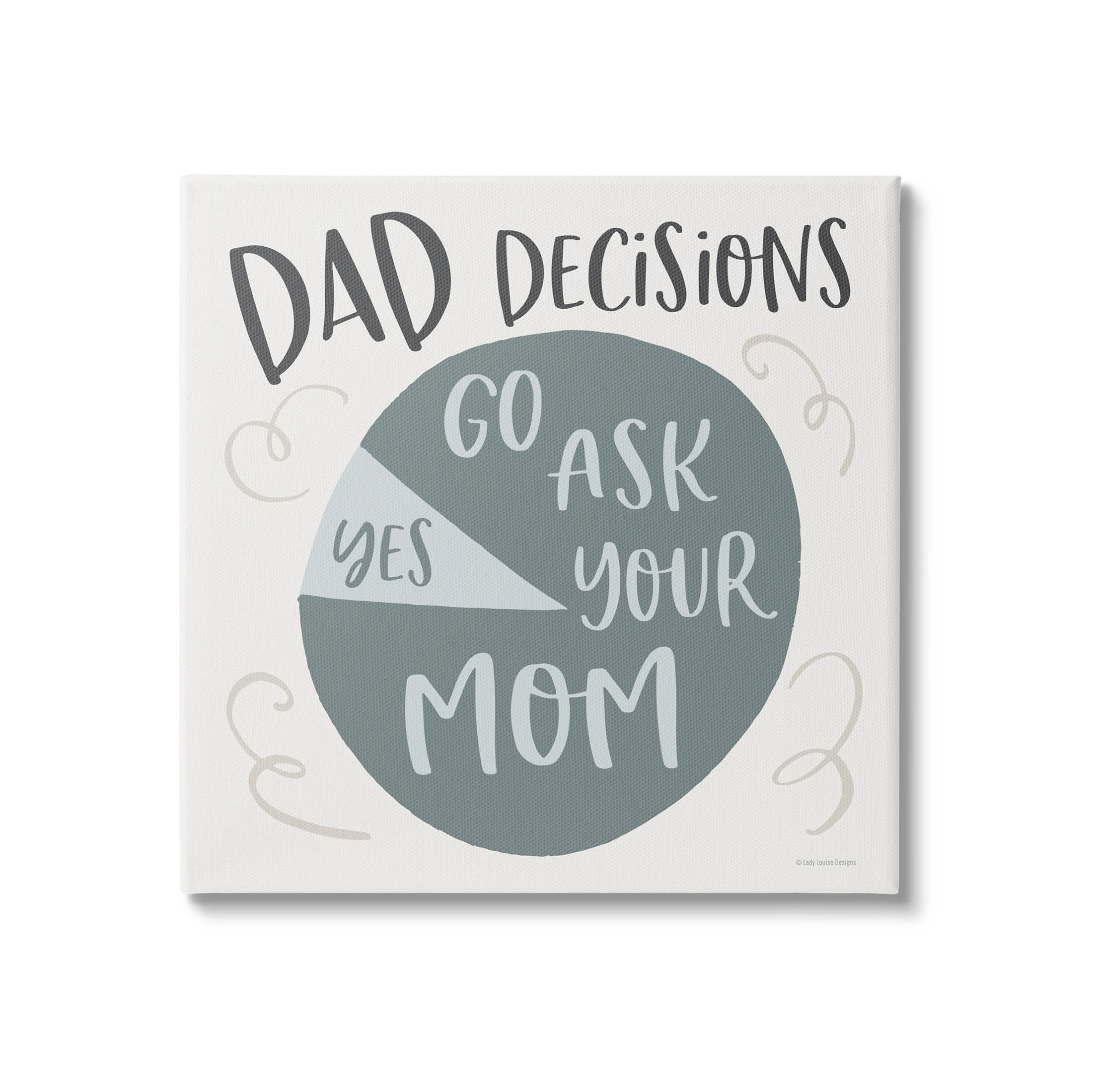 Stupell Industries Humorous Dad Decisions Pie Chart Phrase Graphic Art Gallery Wrapped Canvas Print Wall Art, Design by Lady Louise Designs
