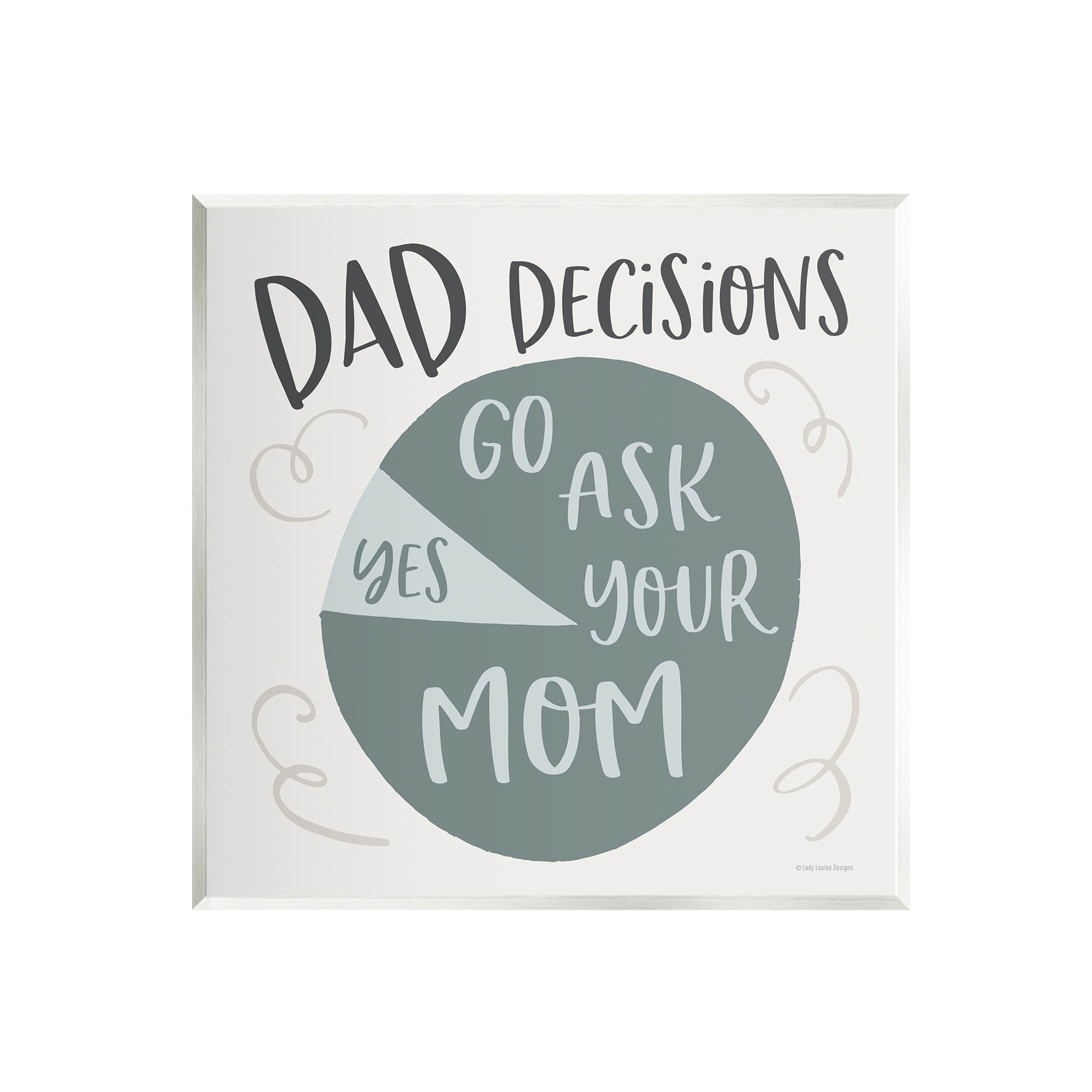 Stupell Industries Humorous Dad Decisions Pie Chart Phrase Graphic Art Unframed Art Print Wall Art, Design by Lady Louise Designs