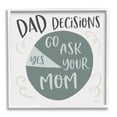thumbnail image 1 of Stupell Industries Humorous Dad Decisions Pie Chart Phrase Graphic Art White Framed Art Print Wall Art, Design by Lady Louise Designs, 1 of 8