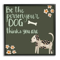 Stupell Industries Humorous Dog Owner Quote Daisy Design Graphic Art Black Framed Art Print Wall Art, Design by Katie Doucette