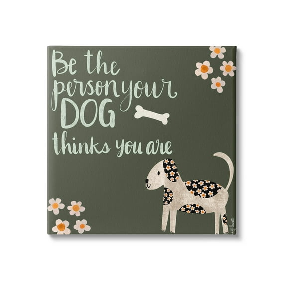 Stupell Industries Humorous Dog Owner Quote Daisy Design Graphic Art Gallery Wrapped Canvas Print Wall Art, Design by Katie Doucette