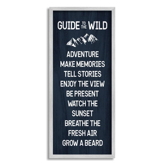 Stupell Industries Humorous Guide To Wild Adventure Mountain Rules Sign , 10 x 24, Design by Lil' Rue