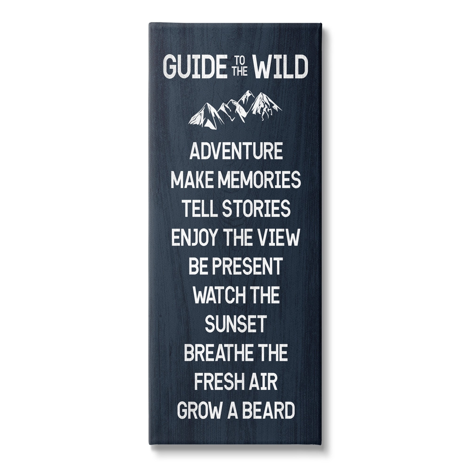 Stupell Industries Humorous Guide To Wild Adventure Mountain Rules Sign , 13 x 30, Design by Lil' Rue