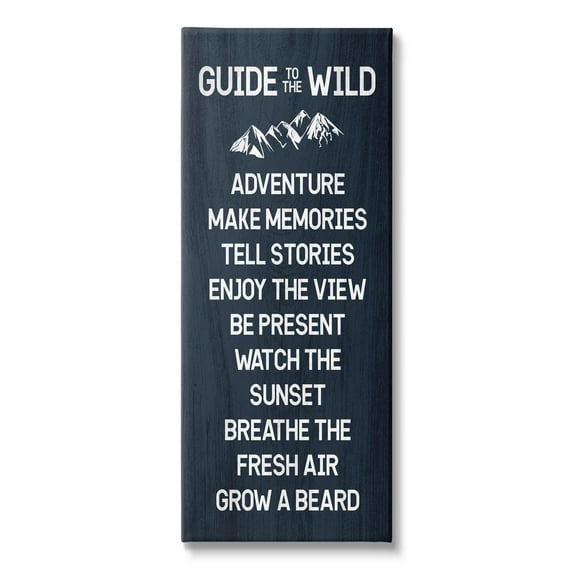 Stupell Industries Humorous Guide To Wild Adventure Mountain Rules Sign , 13 x 30, Design by Lil' Rue