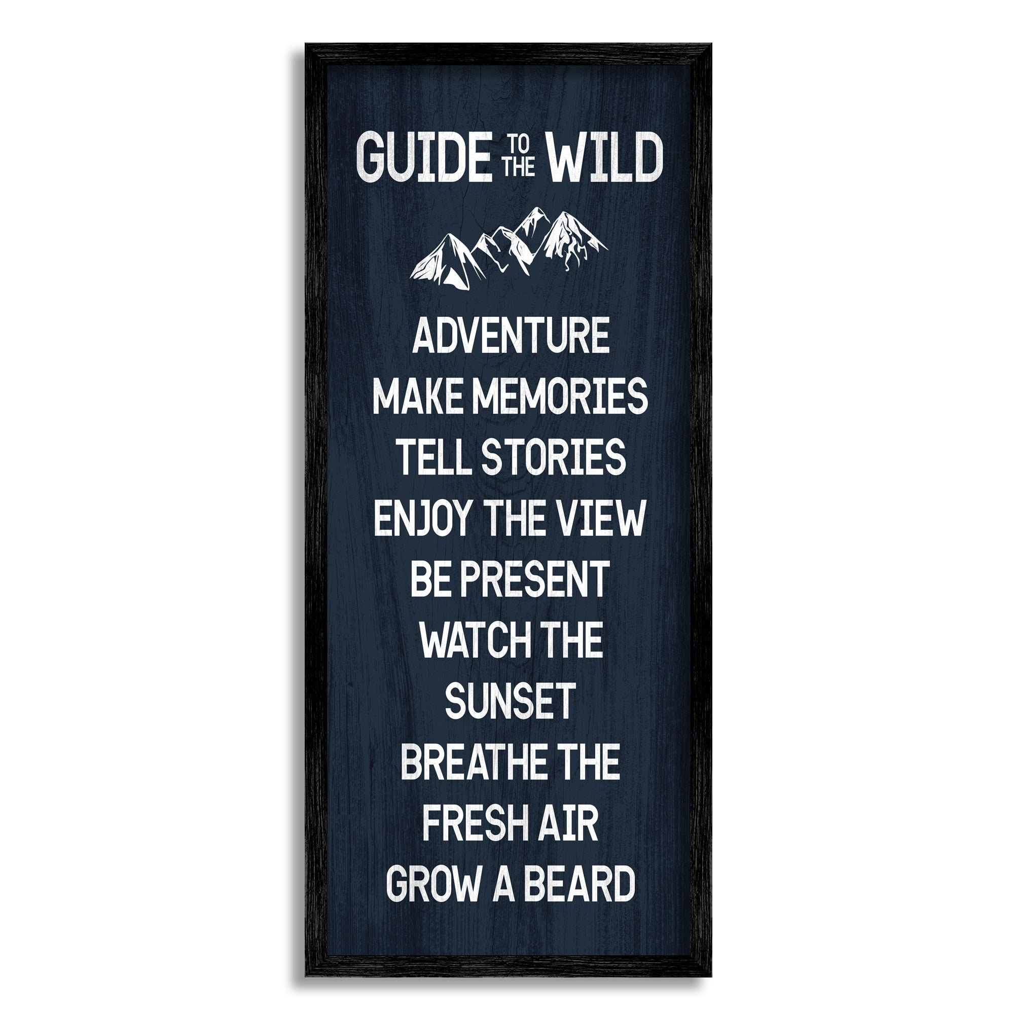 Stupell Industries Humorous Guide To Wild Adventure Mountain Rules Sign , 13 x 30, Design by Lil' Rue