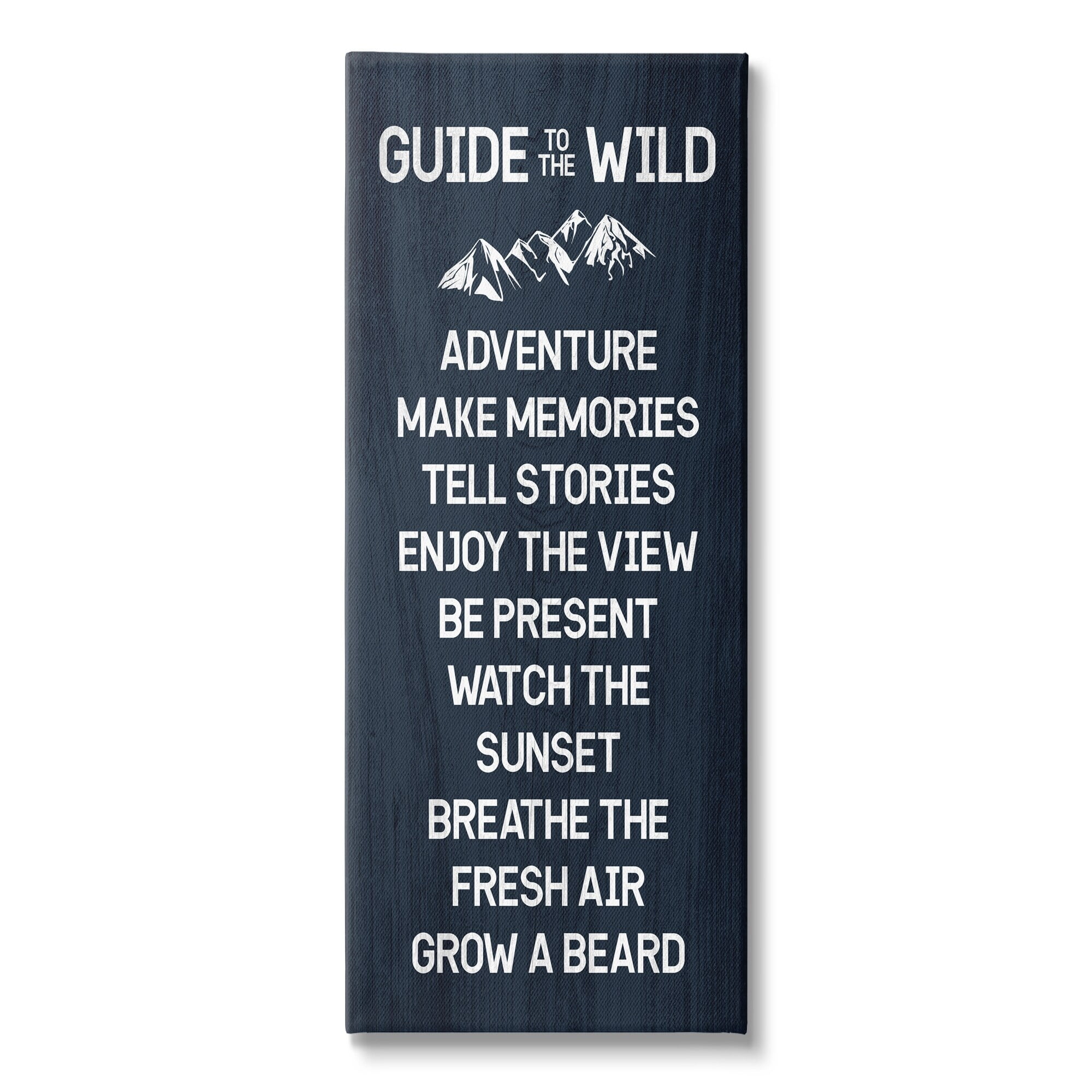 Stupell Industries Humorous Guide To Wild Adventure Mountain Rules Sign Graphic Art Gallery-Wrapped Canvas Print Wall Art, 10x24, by Lil' Rue