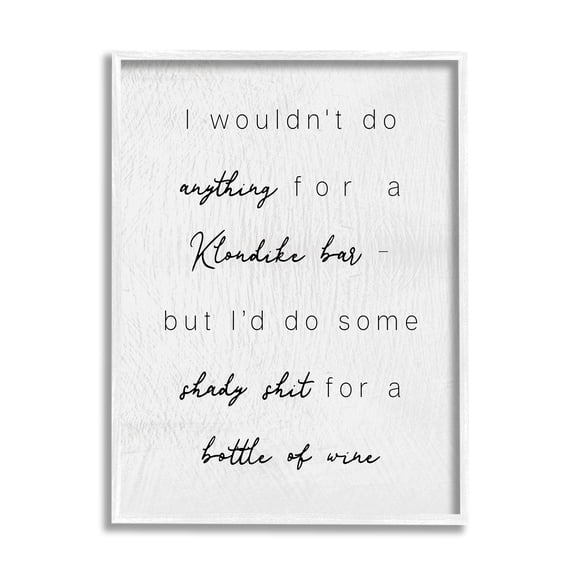 Stupell Industries Humorous Wine Bottle Rustic Calligraphy Phrase Graphic Art White Framed Art Print Wall Art, Design by Daphne Polselli