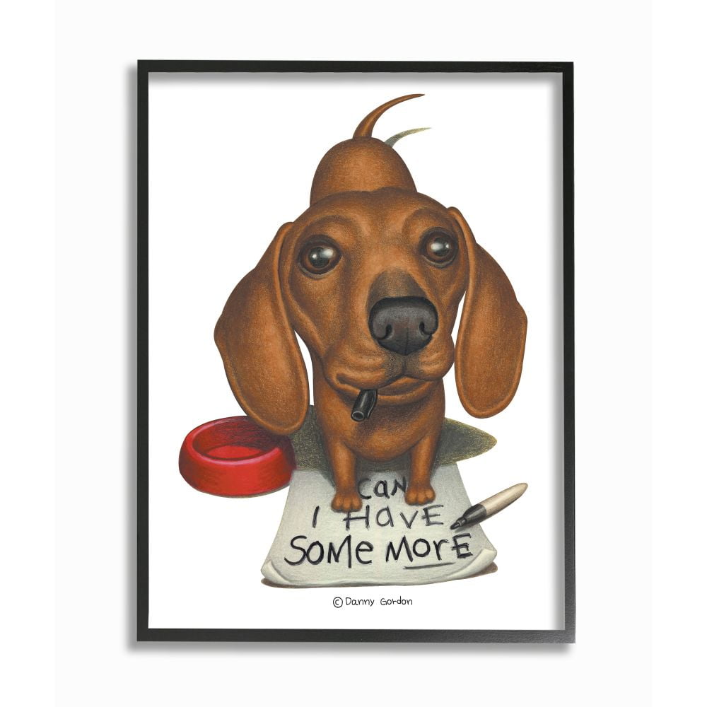 Stupell Industries Hungry Dog 'Can I Have Some More' Phrase Pet Humor Designed by Danny Gordan