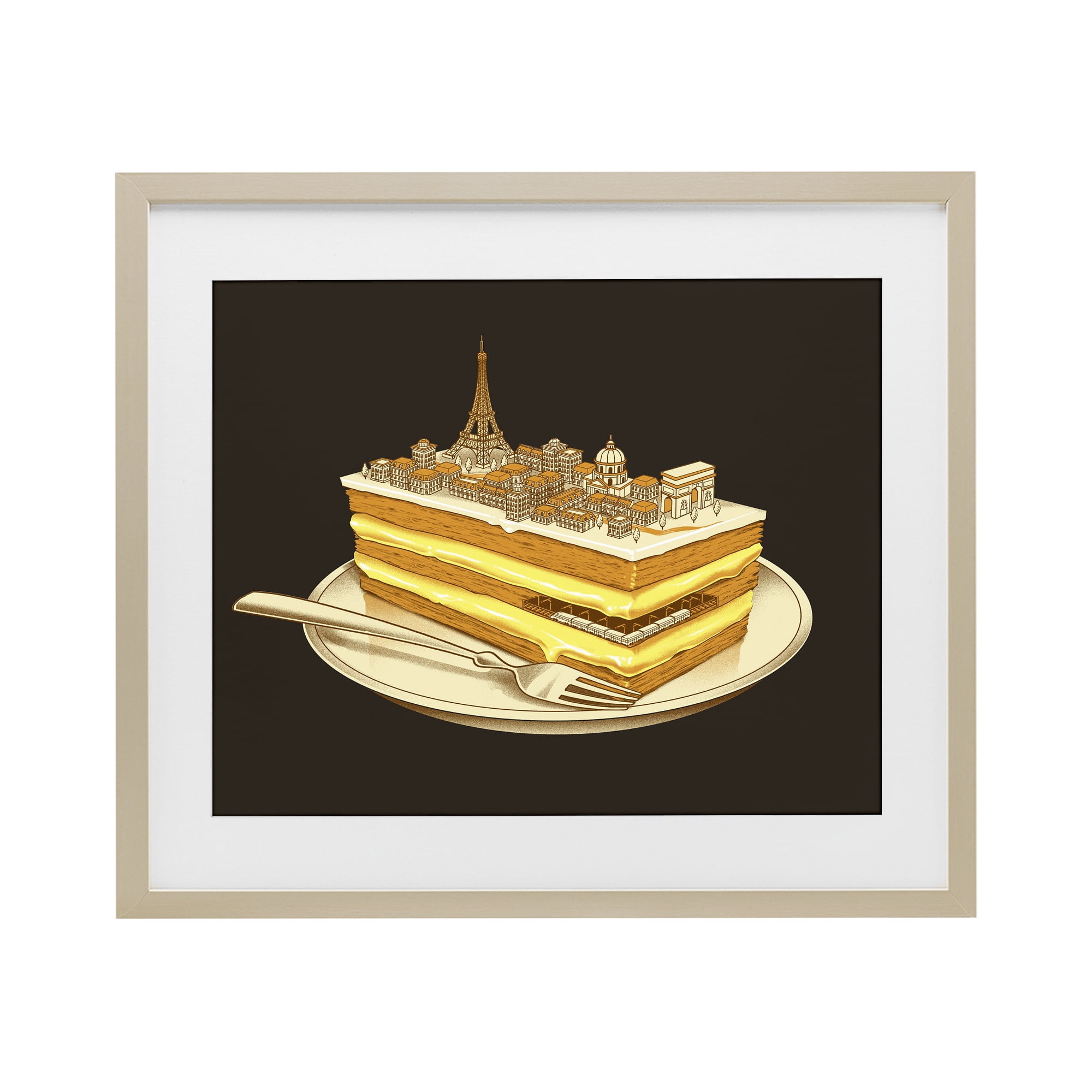 Stupell Industries Hungry For Travels Paris Birch Framed Print Under Glass, design by Tobe Fonseca