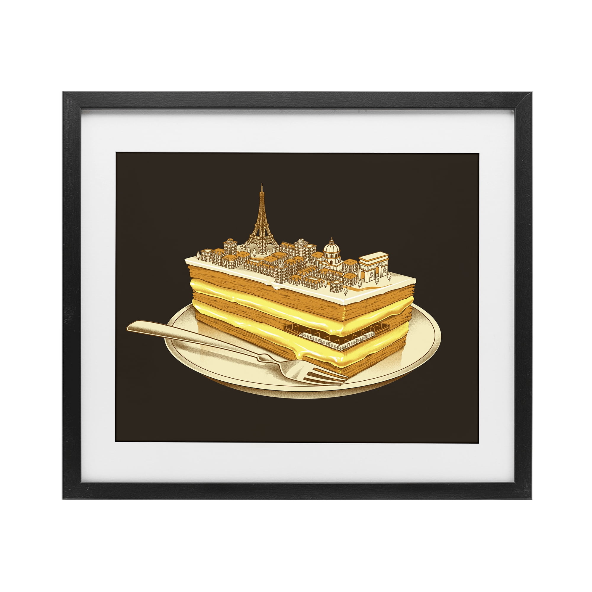 Stupell Industries Hungry For Travels Paris Black Framed Print Under Glass, design by Tobe Fonseca