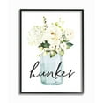 thumbnail image 1 of Stupell Industries Hunker Text Spring Floral Bouquet Blue White Framed Wall Art Design by Lettered and Lined, 24" x 30", Black Framed, 1 of 1