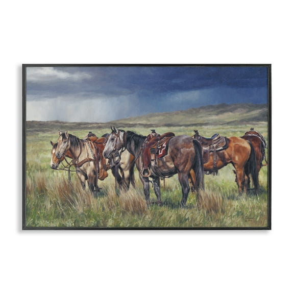 Stupell Industries Hurry Up & Wait Animals & Insects Painting Black Framed Art Print Wall Art, 18 x 12
