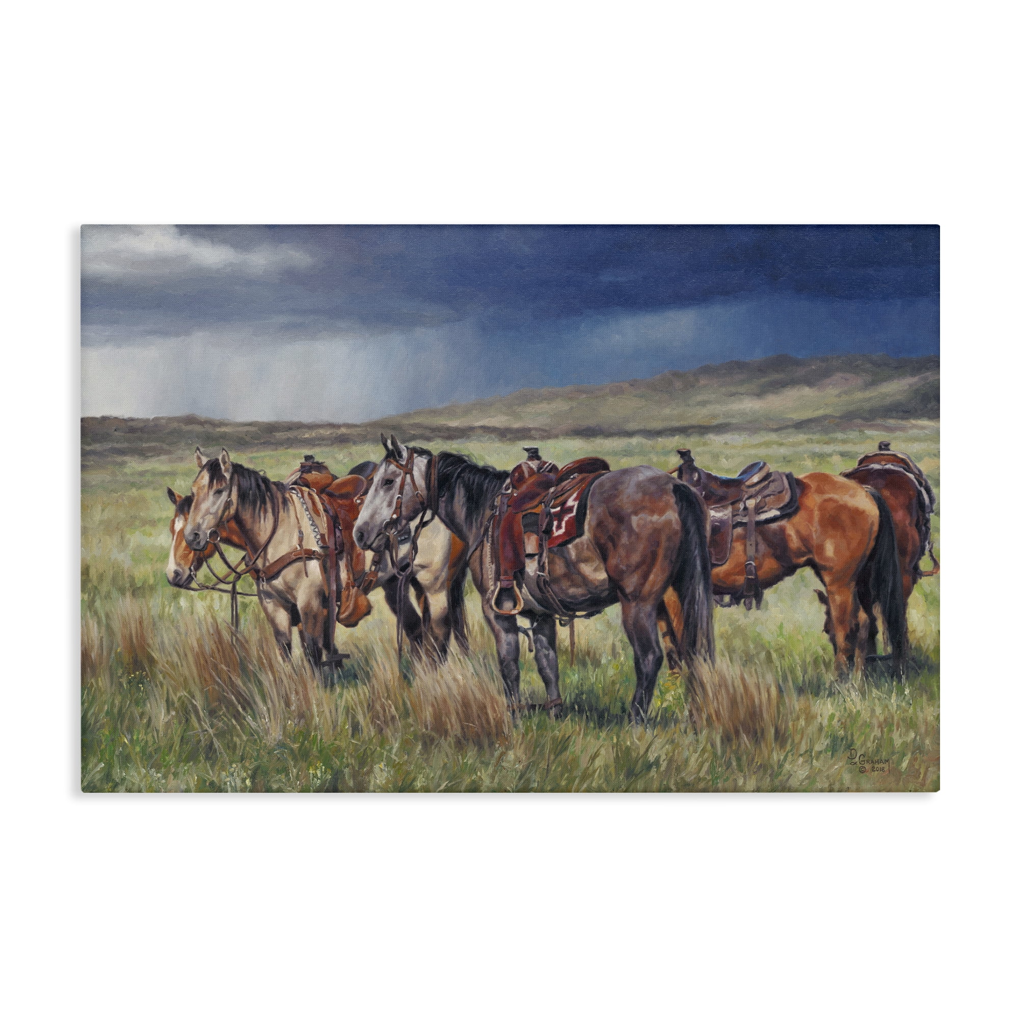 Stupell Industries Hurry Up & Wait Animals & Insects Painting Gallery Wrapped Canvas Art Print Wall Art, 45 x 30