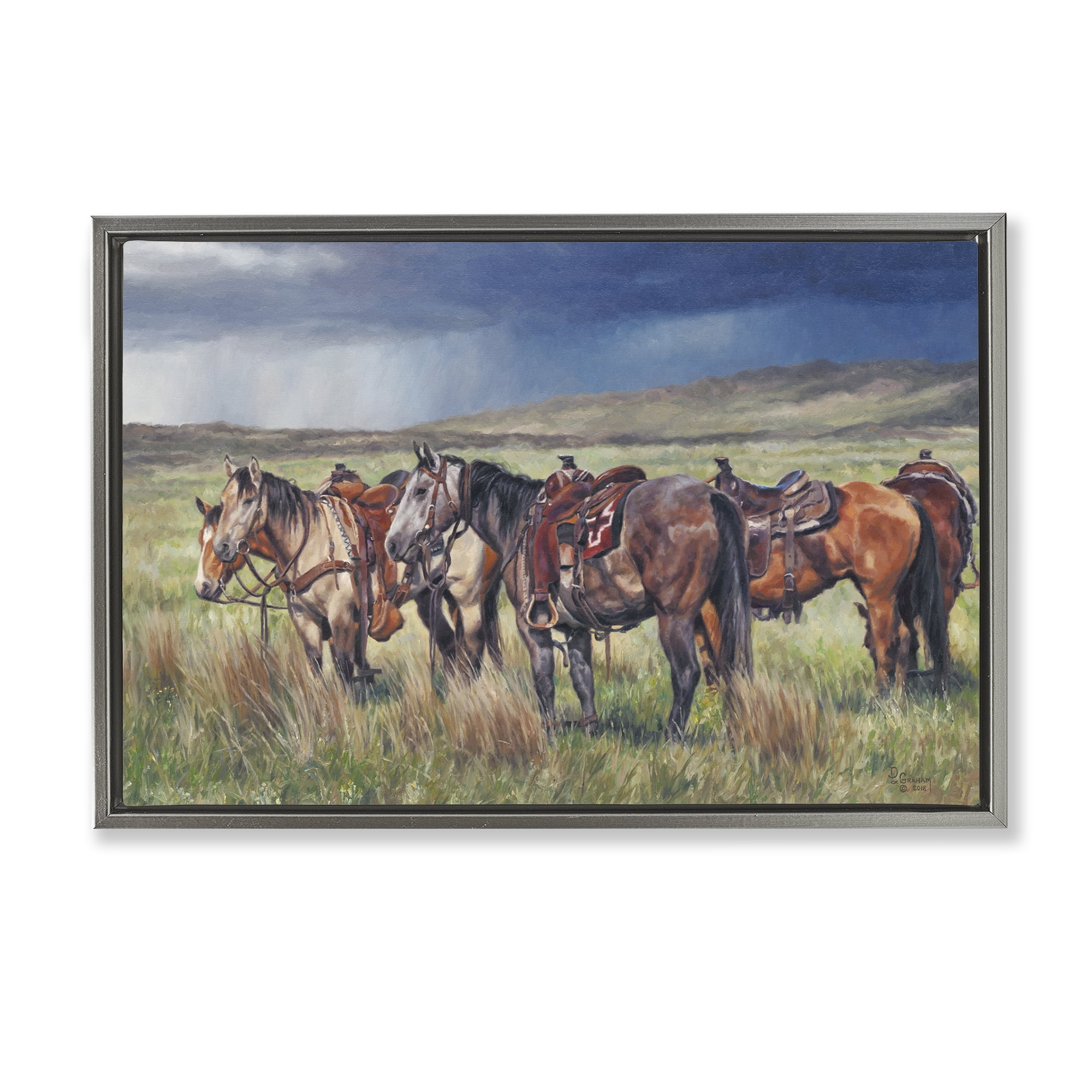 Stupell Industries Hurry Up & Wait Animals & Insects Painting Gray Floater Framed Canvas Art Print Wall Art, 25 x 17