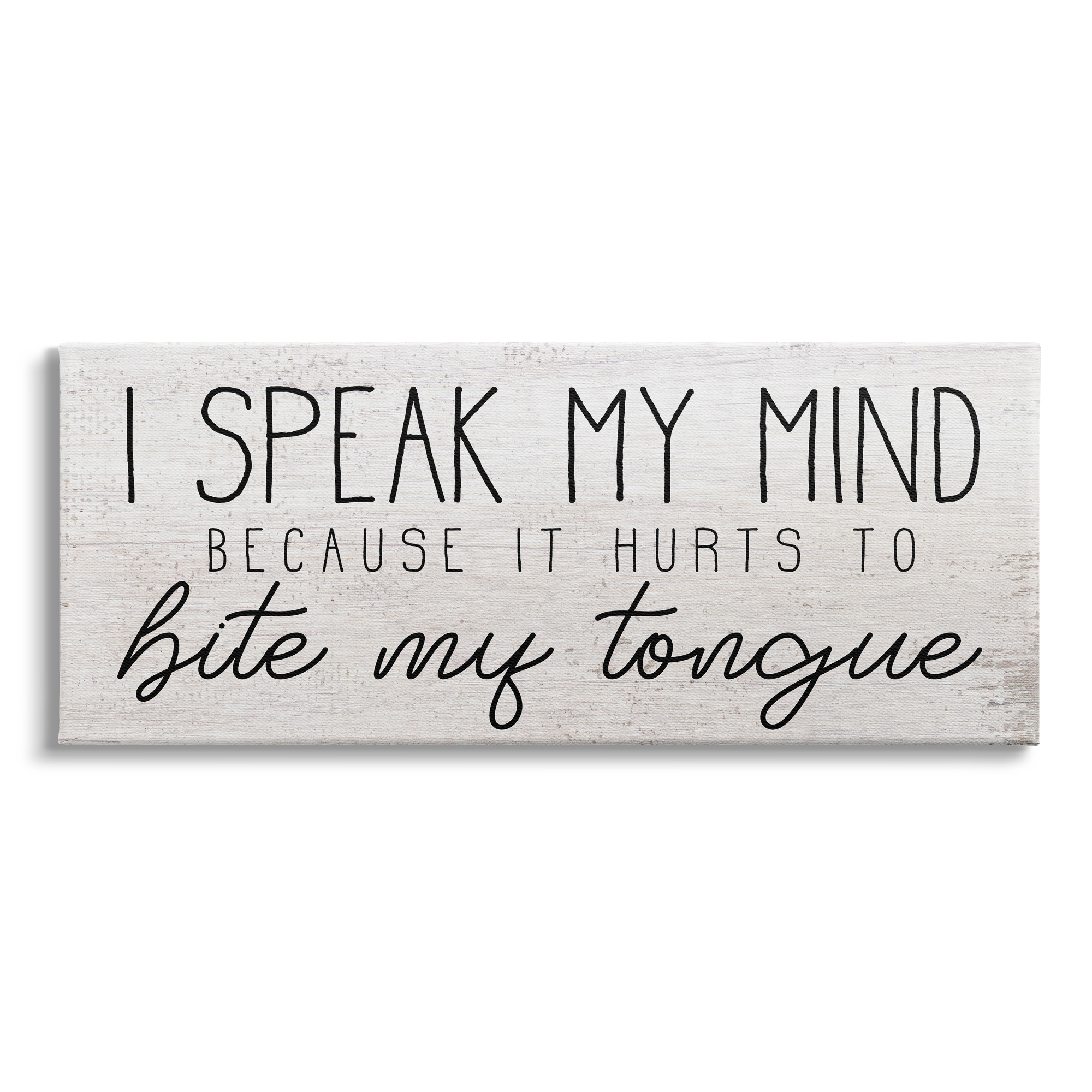 Stupell Industries Hurts to Bite My Tongue Funny Phrase, 24 x 10, Design by Daphne Polselli