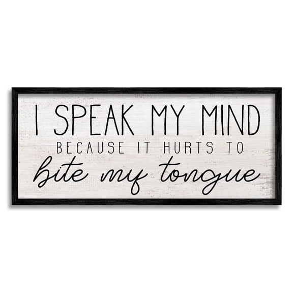 Stupell Industries Hurts to Bite My Tongue Funny Phrase, 24 x 10, Design by Daphne Polselli