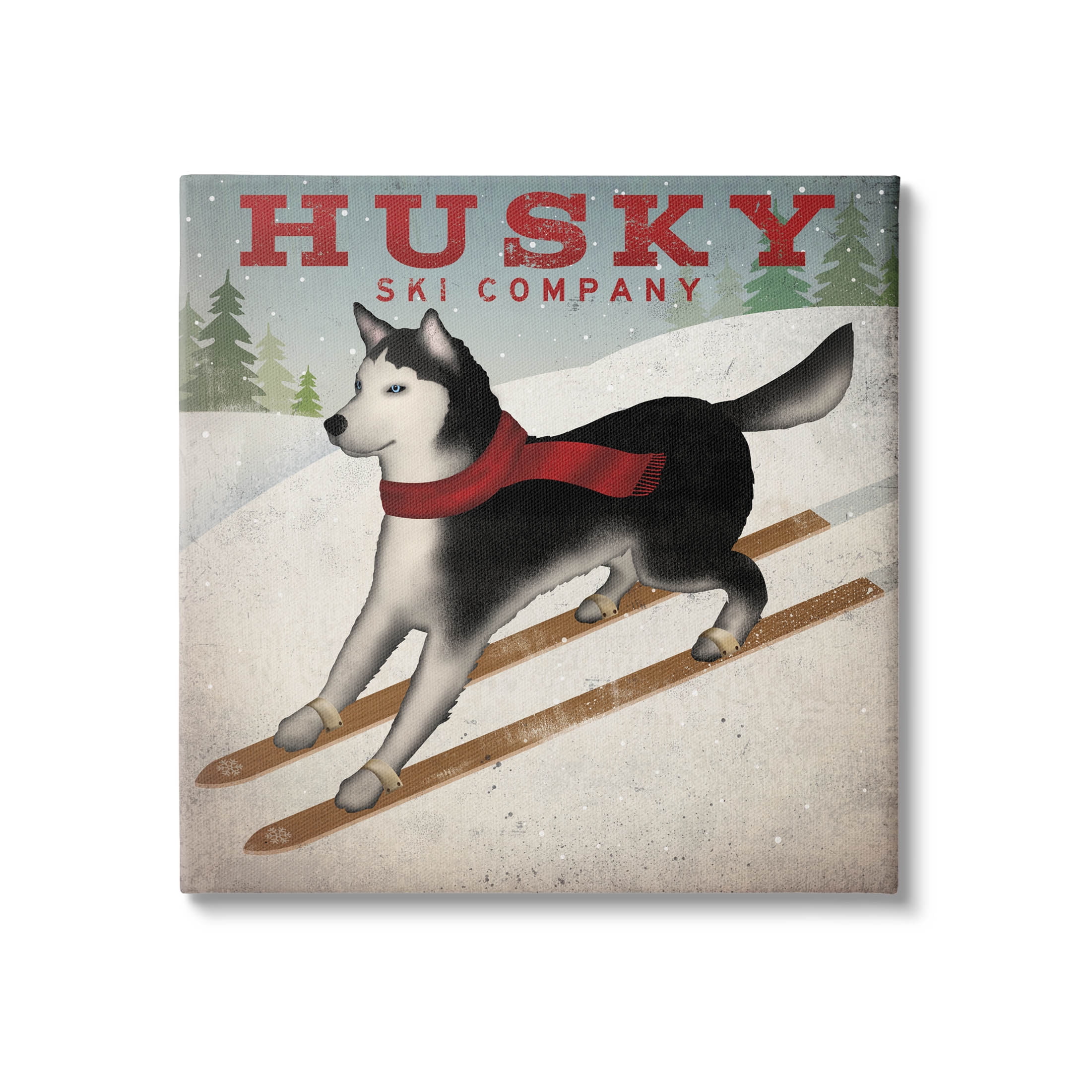Stupell Industries Husky Ski Company Winter Slopes Dog Graphic Art Gallery Wrapped Canvas Print Wall Art, Design by Ryan Fowler