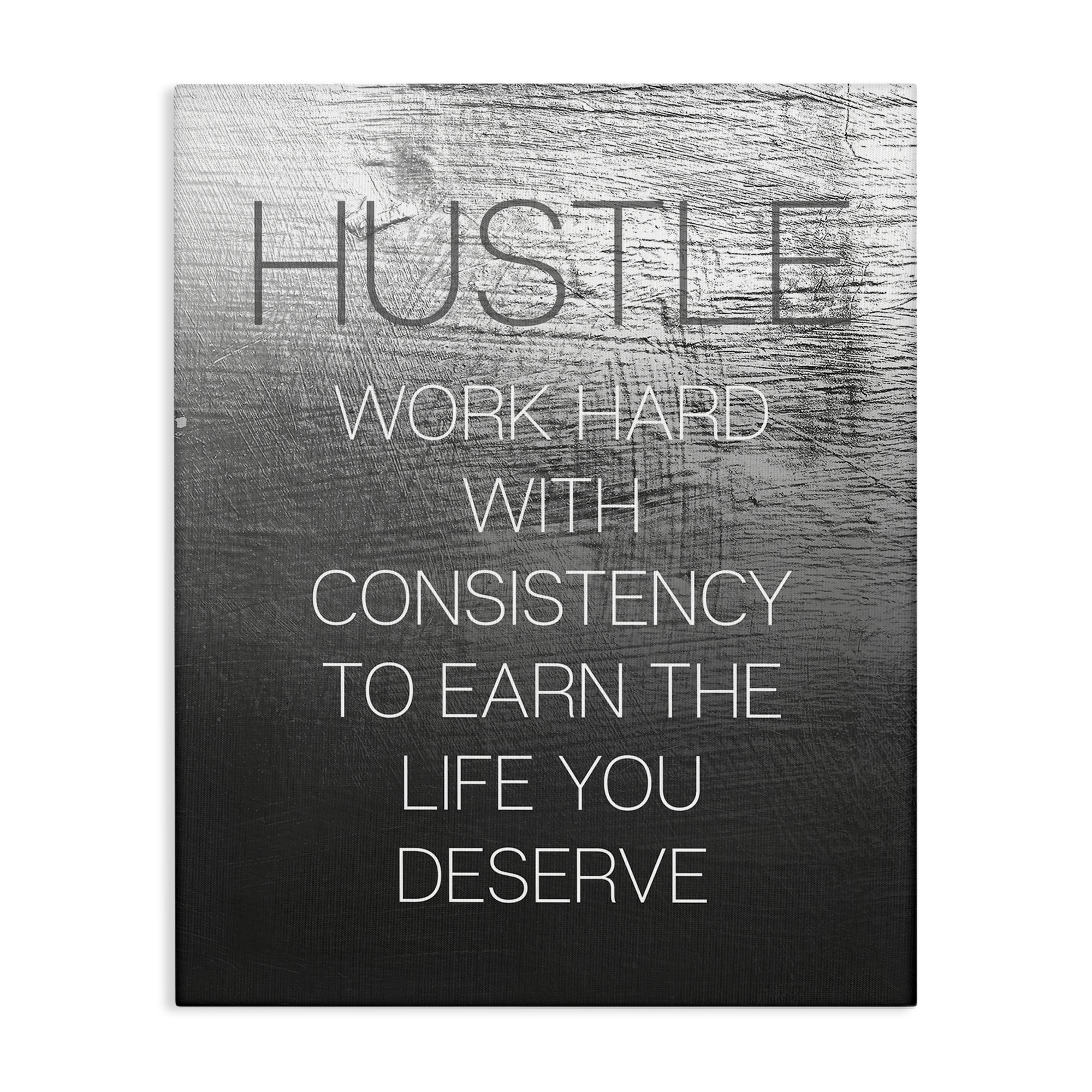 Stupell Industries Hustle Motivational Definition Text & Numbers Painting Wrapped Canvas Art Print Wall Art, 24 x 30