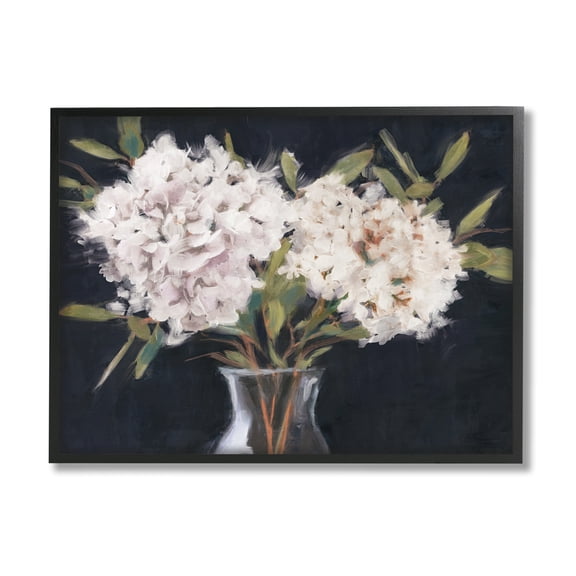 Stupell Industries Hydrangea Bouquet Still Life Botanical & Floral Painting Black Framed Art Print Wall Art