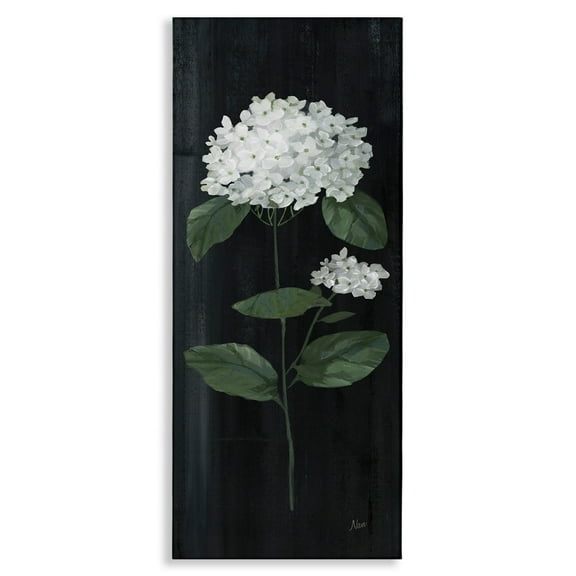 Stupell Industries Hydrangea Flower Blossom Distressed Dark Background Painting Gallery Wrapped Canvas Print Wall Art, Design by Nan