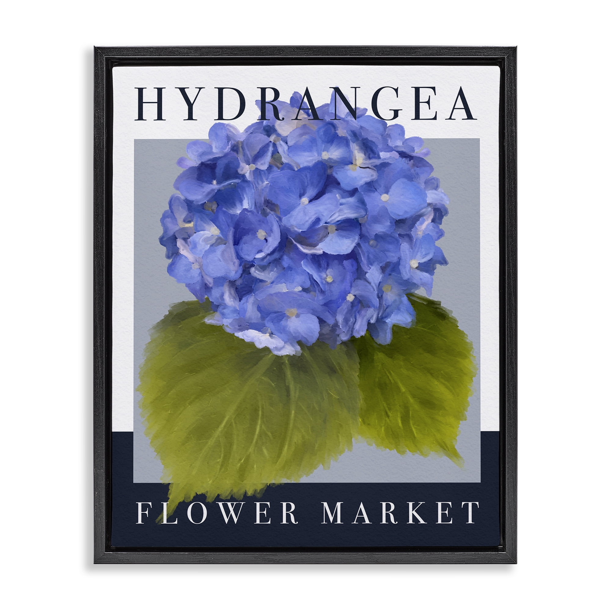 Stupell Industries Hydrangea Flower Market Black Framed Floater Canvas Wall Art, design by Jennifer Stith