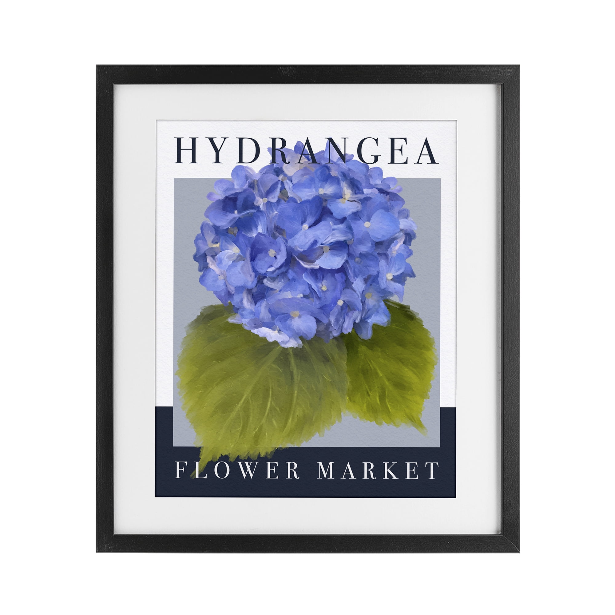 Stupell Industries Hydrangea Flower Market Black Framed Print Under Glass, design by Jennifer Stith
