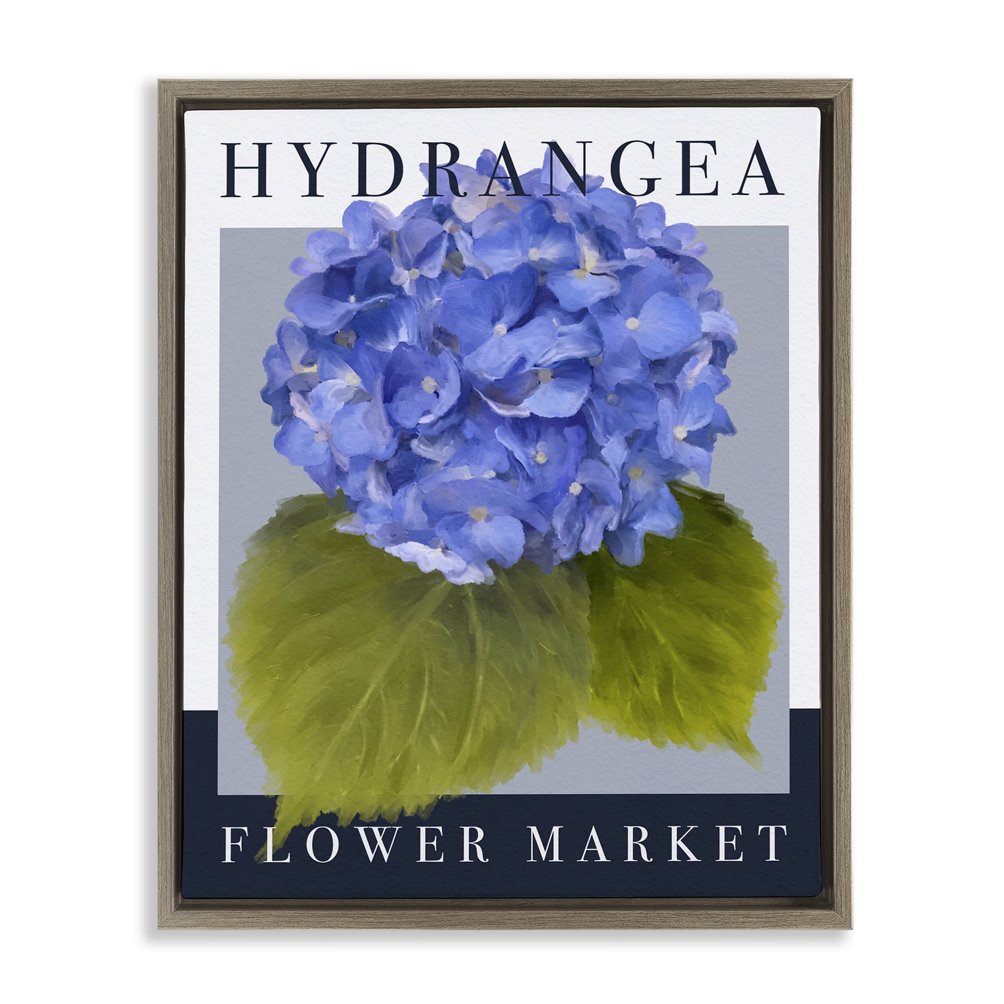 Stupell Industries Hydrangea Flower Market Brown Framed Floater Canvas Wall Art, design by Jennifer Stith
