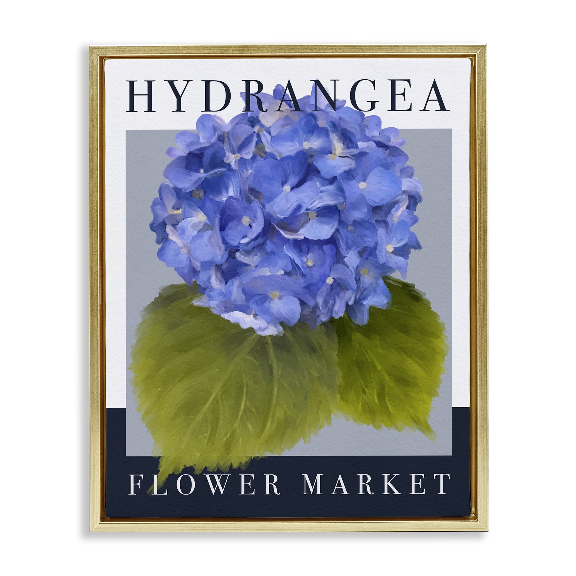 Stupell Industries Hydrangea Flower Market Gold Framed Floater Canvas Wall Art, design by Jennifer Stith