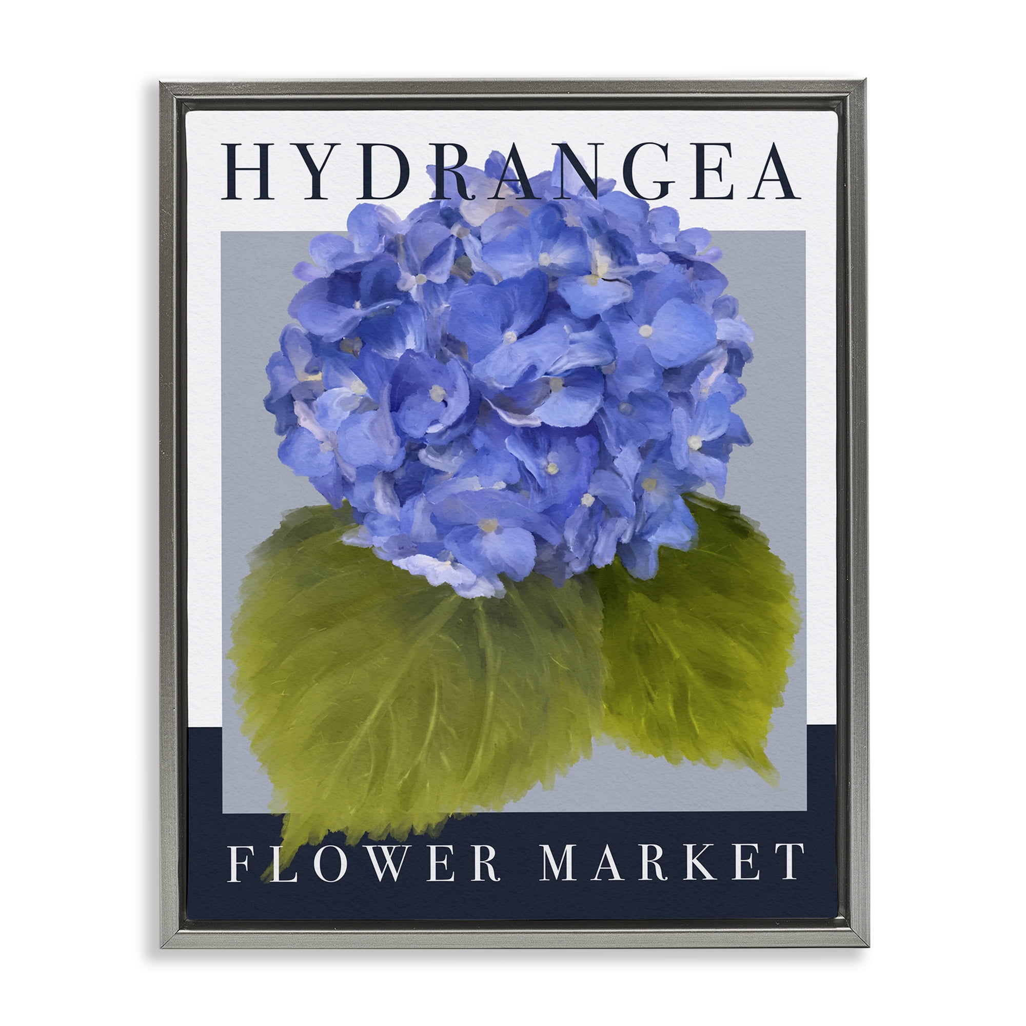 Stupell Industries Hydrangea Flower Market Gray Framed Floater Canvas Wall Art, design by Jennifer Stith