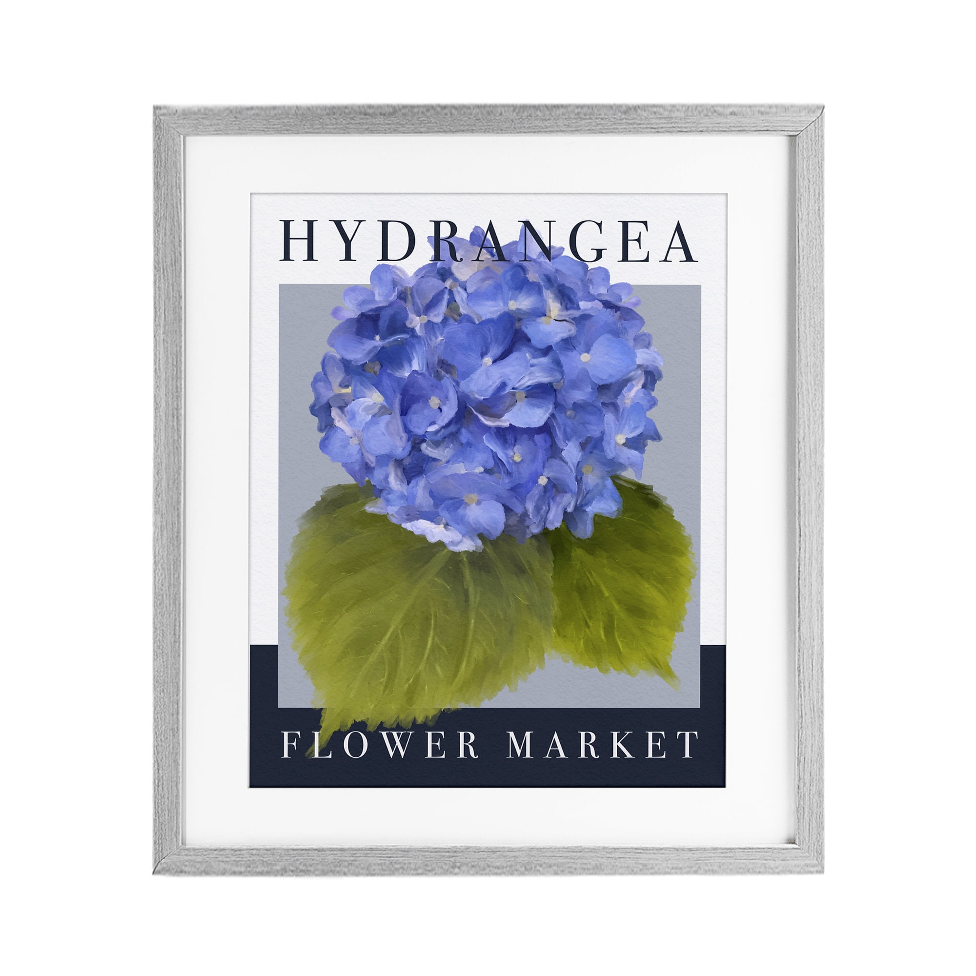 Stupell Industries Hydrangea Flower Market Gray Framed Print Under Glass, design by Jennifer Stith