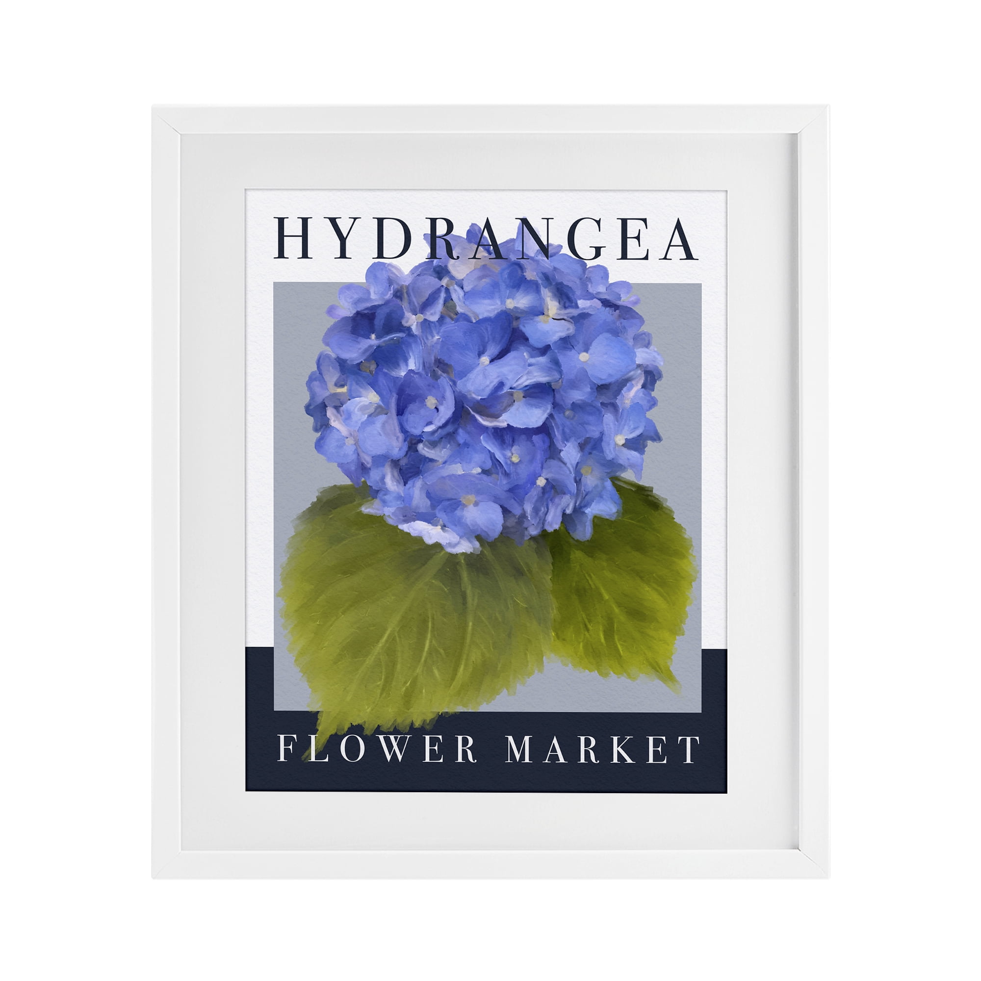 Stupell Industries Hydrangea Flower Market White Framed Print Under Glass, design by Jennifer Stith