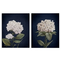 Stupell Industries Hydrangea Flower on Blue Plants & Flowers Painting Wrapped Canvas Art Print Wall Art, 16 x 20, Set of 2