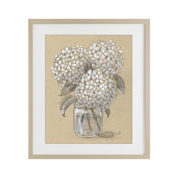 Stupell Industries Hydrangea Jar Drawing Birch Framed Print Under Glass, design by Patti Bishop