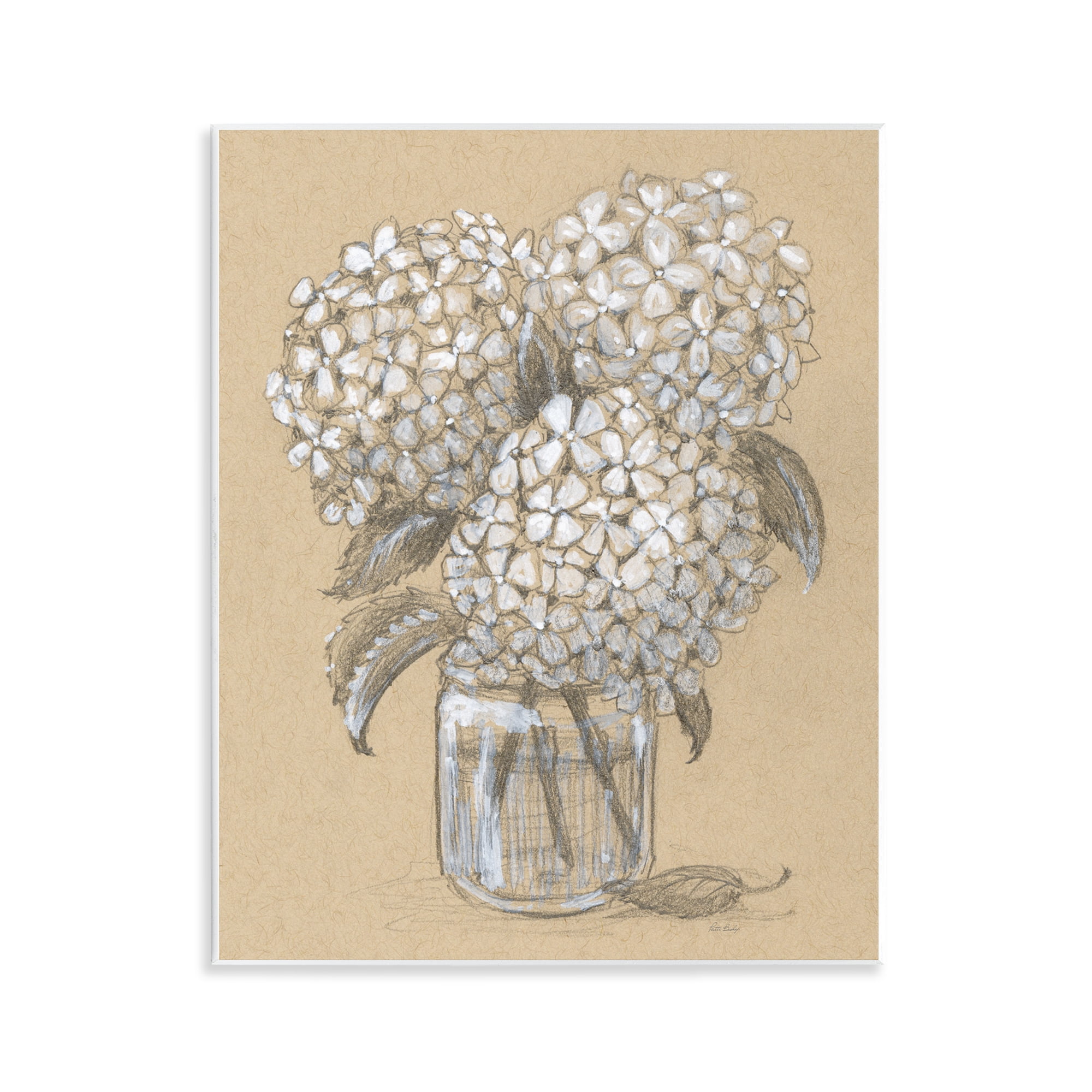 Stupell Industries Hydrangea Jar Drawing Wall Plaque Art, design by Patti Bishop