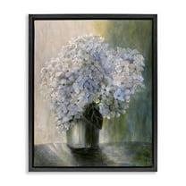 Stupell Industries Hydrangea Still Life Botanical & Floral Painting Black Floater Framed Art Print Wall Art, 17 x 21