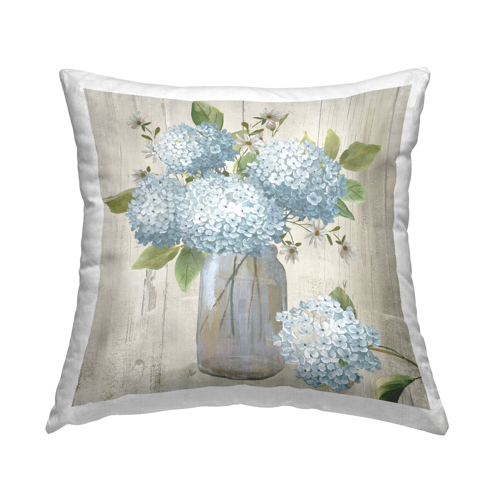 Stupell Industries Hydrangea Still Life Decorative Printed Throw Pillow, 18 x 18