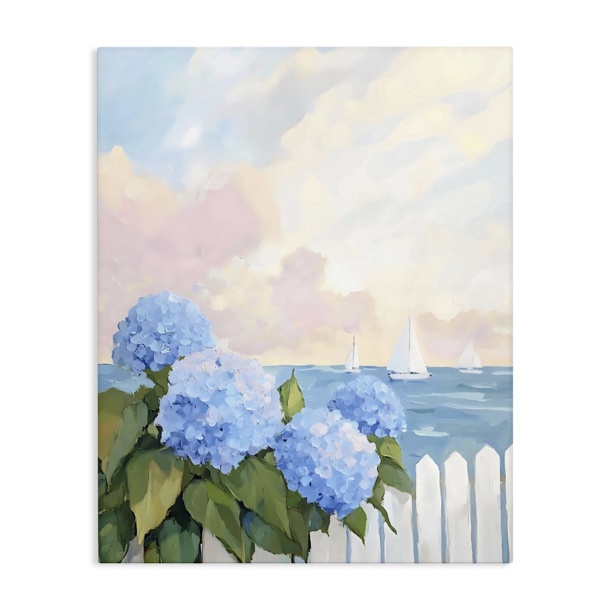 Stupell Industries Hydrangeas By The Sea Canvas Wall Art, design by Creative Studio